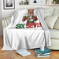 67 Six Seven Black Nutcracker Christmas Meme Throw Blanket - Wonder Print Shop