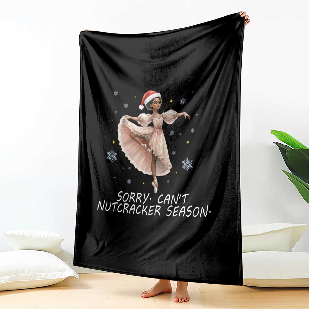 Black Nutcracker Ballet Christmas Throw Blanket - Wonder Print Shop