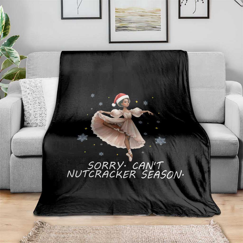 Black Nutcracker Ballet Christmas Throw Blanket - Wonder Print Shop