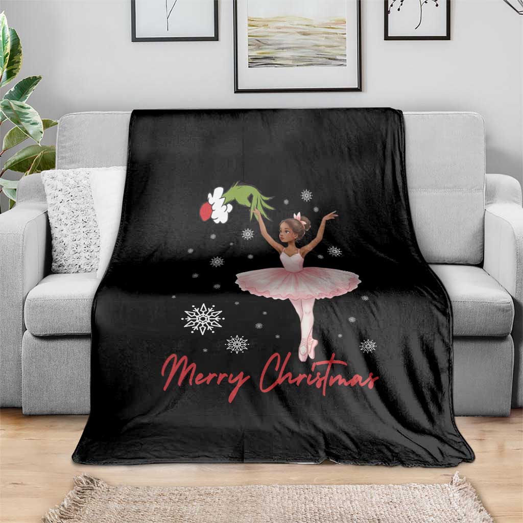 Black Nutcracker Ballet Throw Blanket Merry Christmas - Wonder Print Shop