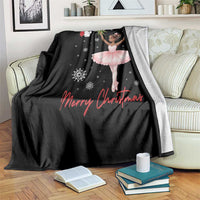 Black Nutcracker Ballet Throw Blanket Merry Christmas - Wonder Print Shop