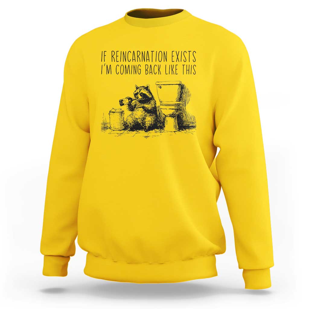 Funny Drunk Raccoon Sweatshirt Trashed Panda Meme - Wonder Print Shop