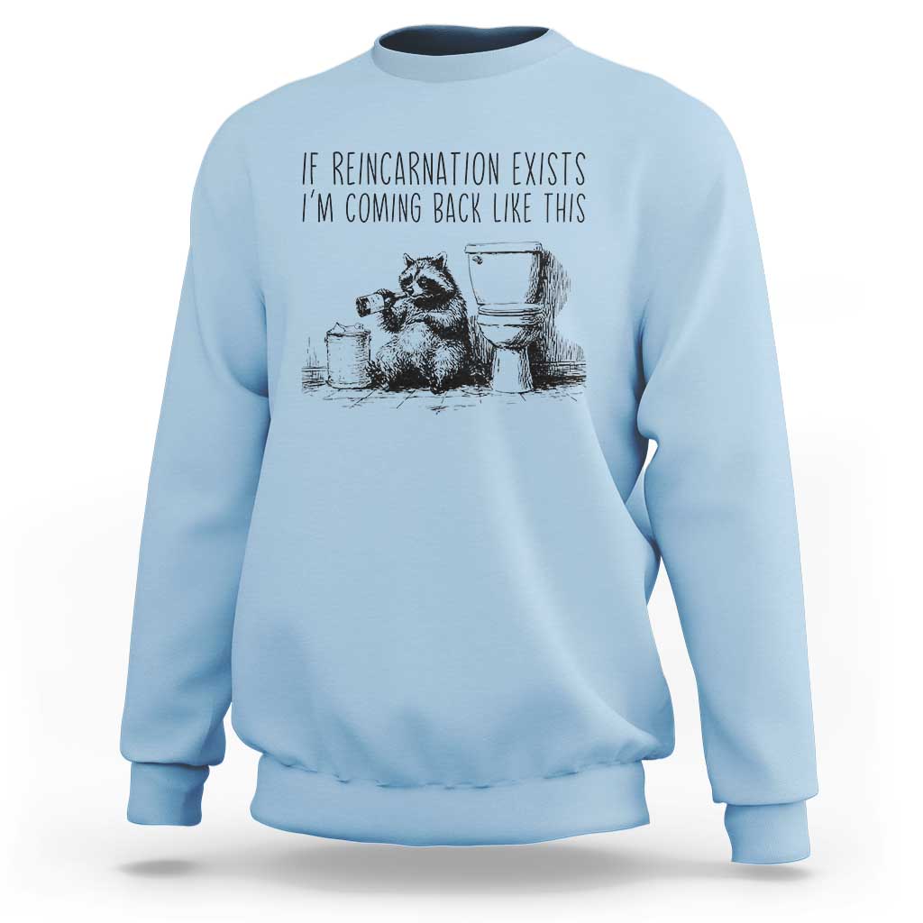 Funny Drunk Raccoon Sweatshirt Trashed Panda Meme - Wonder Print Shop