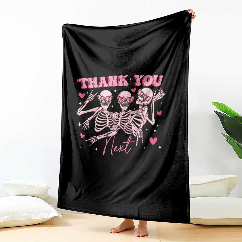 Funny Skeleton Anti Valentines Throw Blanket - Wonder Print Shop