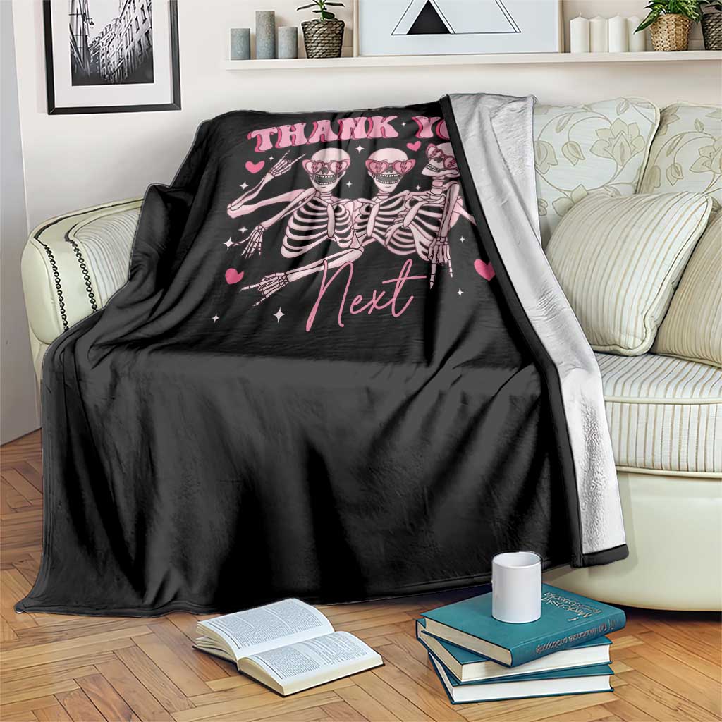 Funny Skeleton Anti Valentines Throw Blanket - Wonder Print Shop