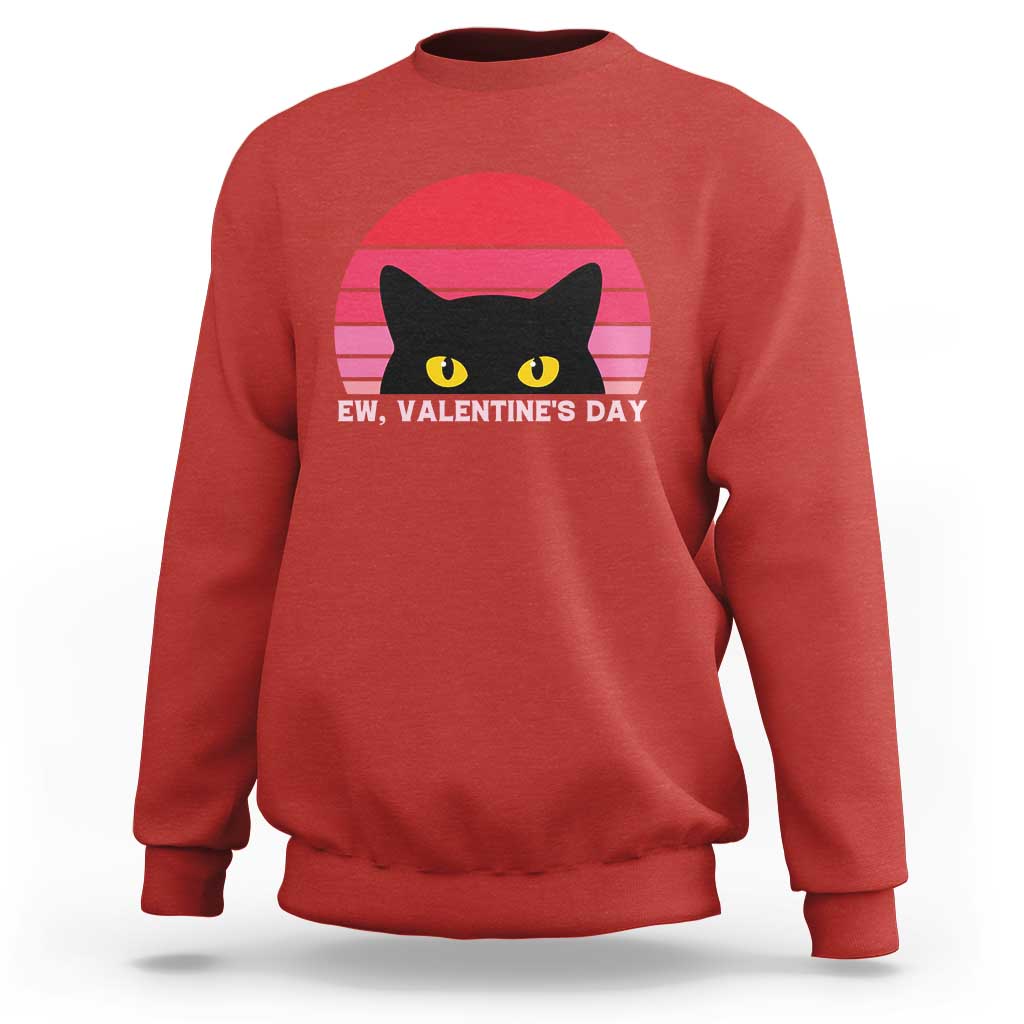 Funny Black Cat Anti Valentine Meme Sweatshirt - Wonder Print Shop