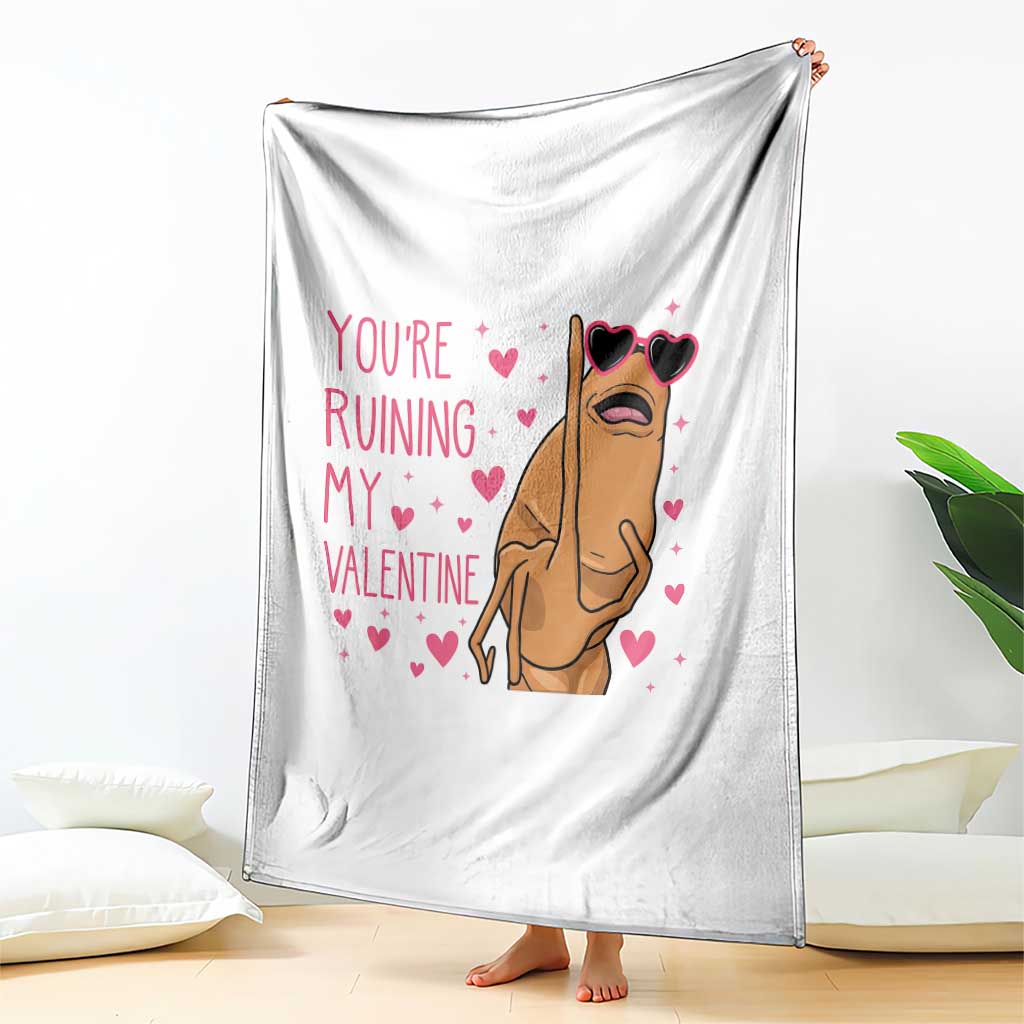 Marcus The Worm Meme Throw Blanket Funny Anti Valentines Day - Wonder Print Shop