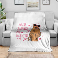Marcus The Worm Meme Throw Blanket Funny Anti Valentines Day - Wonder Print Shop