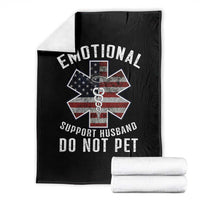 Emotional Support Husband Do Not Pet Throw Blanket Funny Couples - Wonder Print Shop