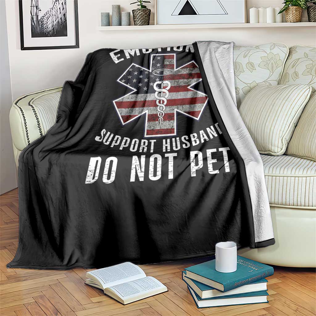 Emotional Support Husband Do Not Pet Throw Blanket Funny Couples - Wonder Print Shop