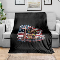 Fireman American Flag Throw Blanket Firefighter Christian Cross Bible - Wonder Print Shop