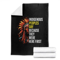 Indigenous Peoples Day Because They Were Here First Throw Blanket - Wonder Print Shop