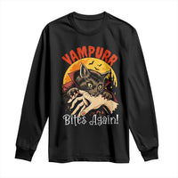 Vampurr Bites Again Long Sleeve Shirt Funny Vampire Cat Halloween Horror