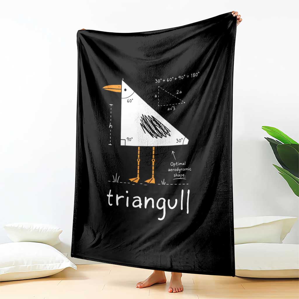 Triangull Triangle Seagull Bird Pun Throw Blanket Funny Math Teacher Joke Humor