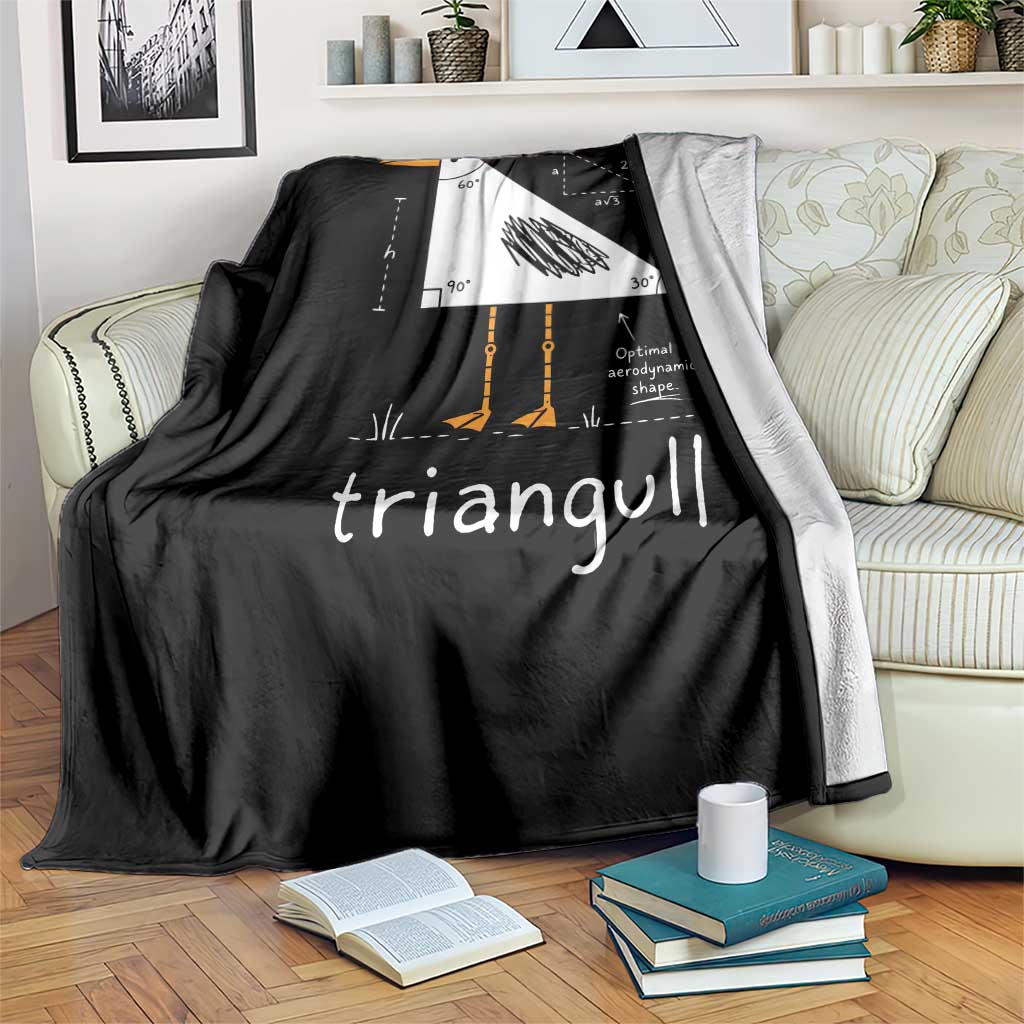 Triangull Triangle Seagull Bird Pun Throw Blanket Funny Math Teacher Joke Humor
