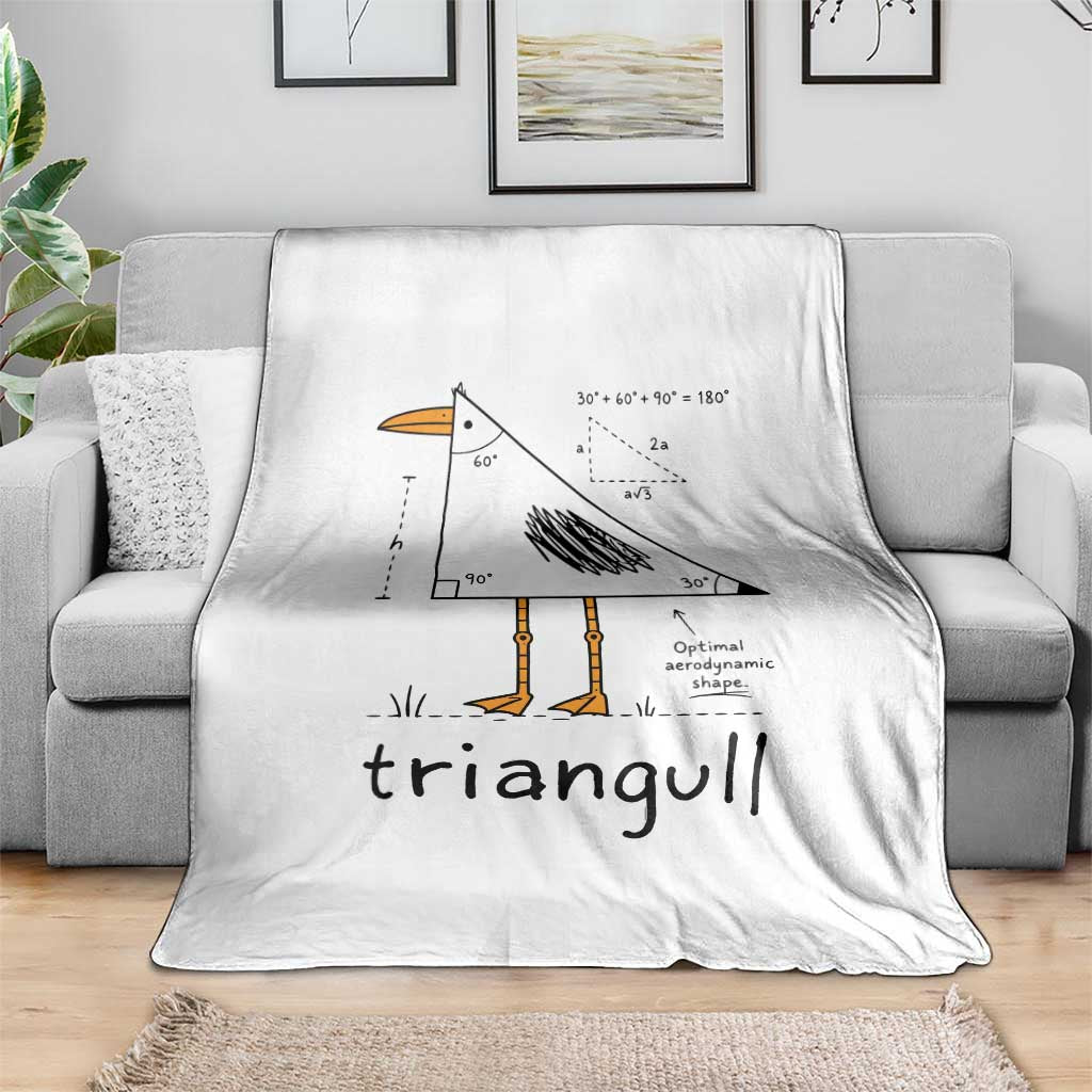 Triangull Triangle Seagull Bird Pun Throw Blanket Funny Math Teacher Humor