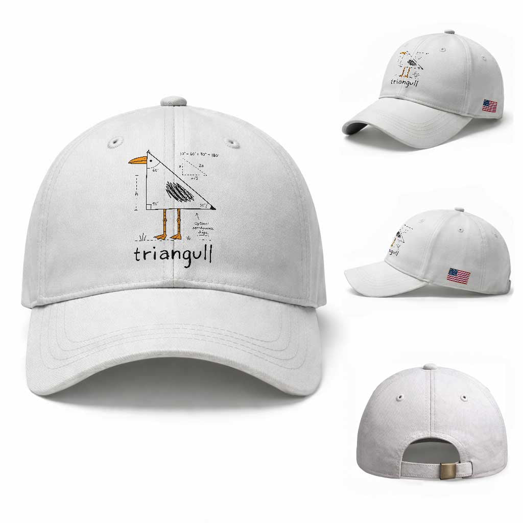 Triangull Triangle Seagull Bird Pun Baseball Cap Funny Math Teacher Humor