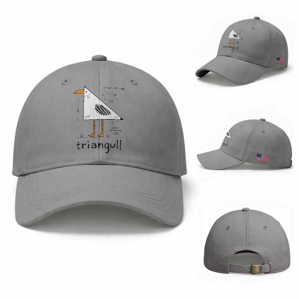 Triangull Triangle Seagull Bird Pun Baseball Cap Funny Math Teacher Humor