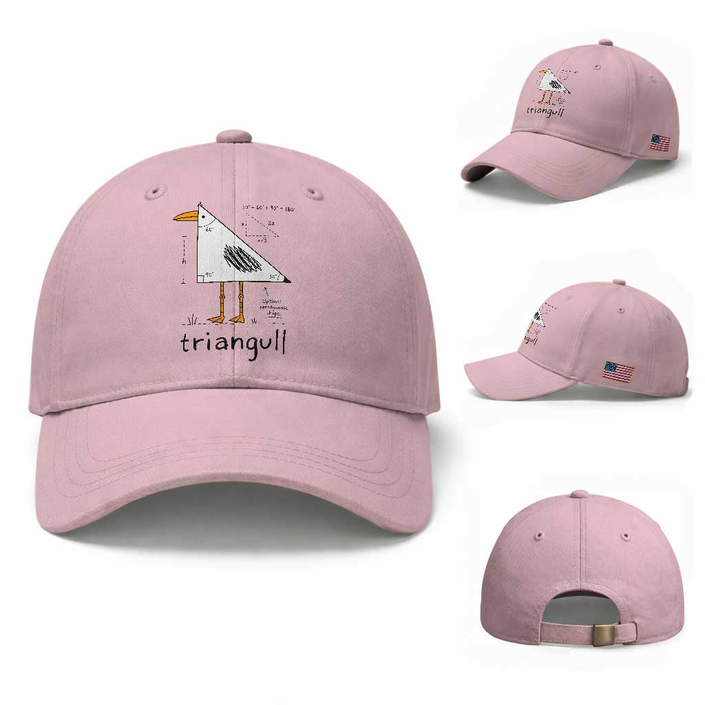 Triangull Triangle Seagull Bird Pun Baseball Cap Funny Math Teacher Humor