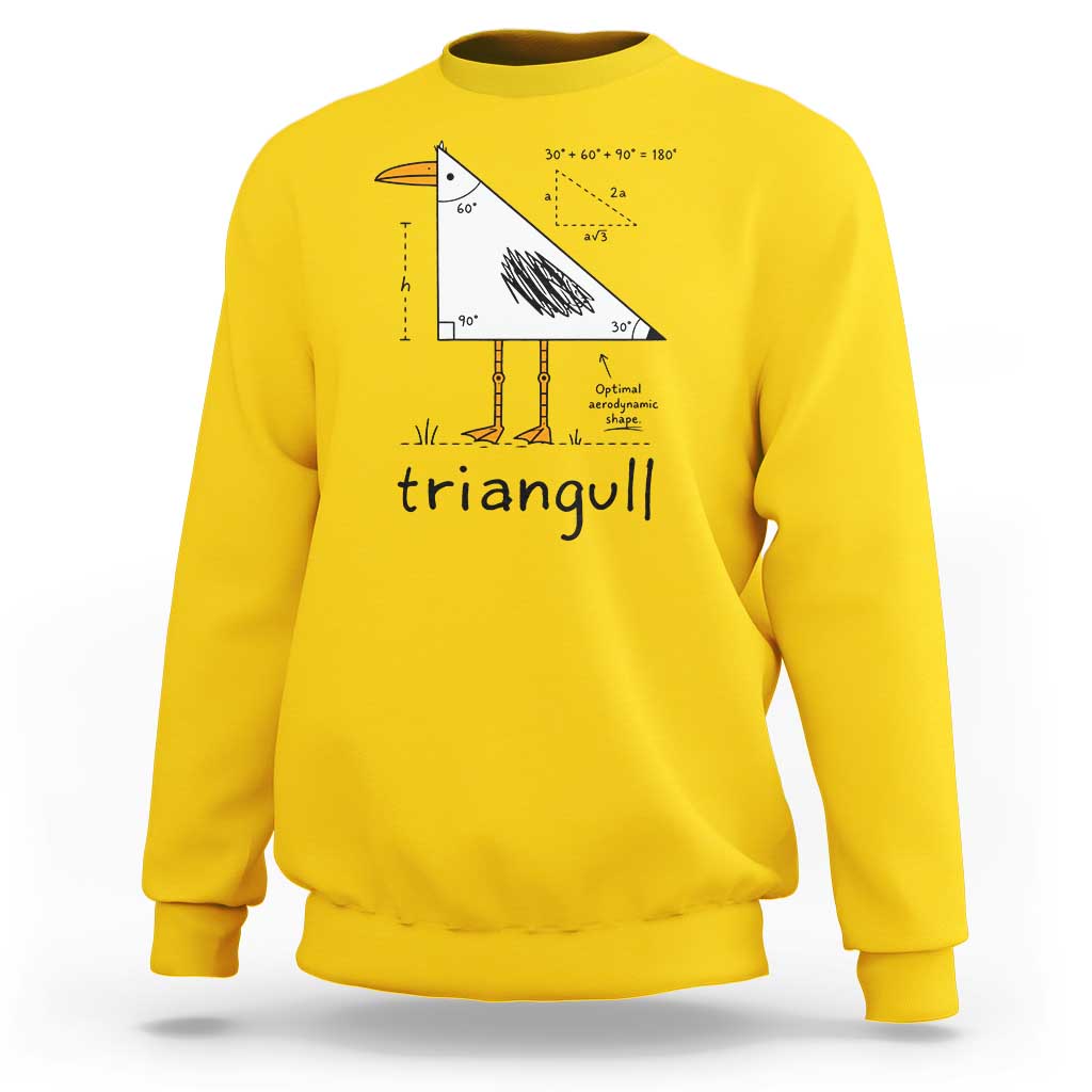 Triangull Triangle Seagull Bird Pun Sweatshirt Funny Math Teacher Humor