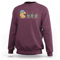 Funny Hanukkah Sweatshirt Donut Chasing Flames Jewish - Wonder Print Shop