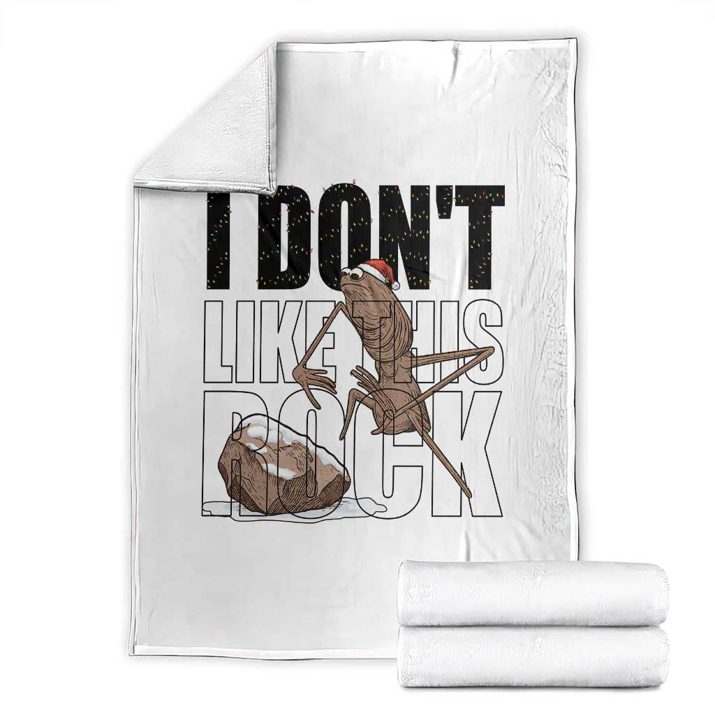 Marcus The Worm Christmas Meme Throw Blanket I Do Not Like This Rock Xmas - Wonder Print Shop