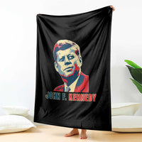 John F Kennedy American Flag US President Throw Blanket