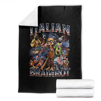 Funny Italian Brainrot Meme 4th of July Throw Blanket
