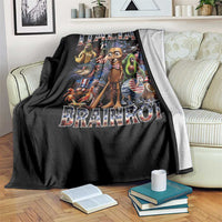 Funny Italian Brainrot Meme 4th of July Throw Blanket