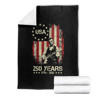 America's 250th Abraham Lincoln Playing Guitar Throw Blanket