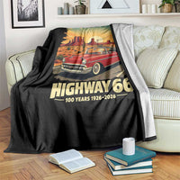 Vintage Highway 66 100th Anniversary Souvenir Throw Blanket