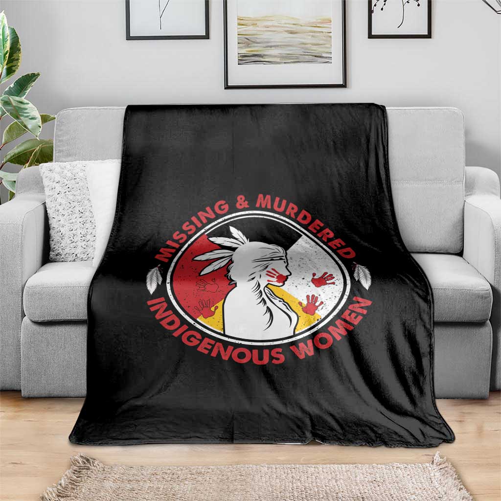 MMIW Missing and Murdered Indigenous Women Red Hand Throw Blanket - Wonder Print Shop