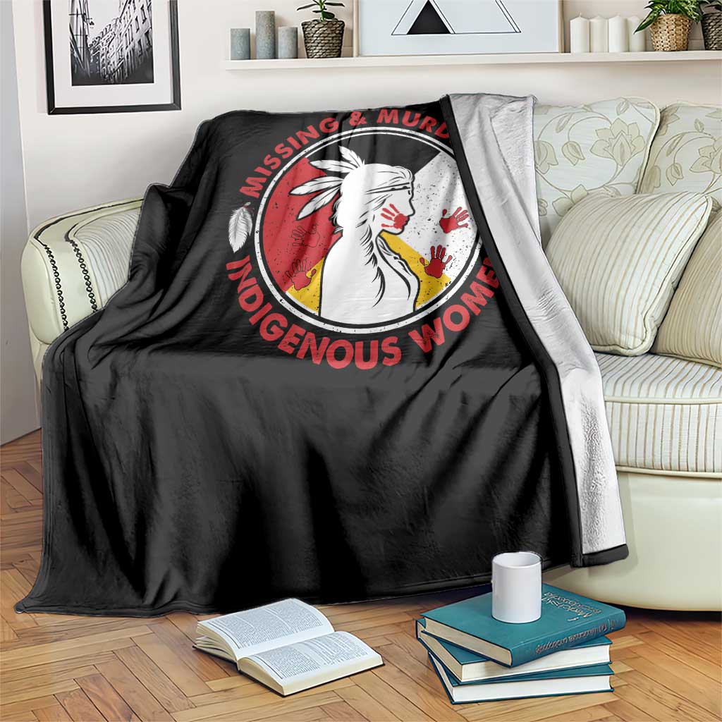MMIW Missing and Murdered Indigenous Women Red Hand Throw Blanket - Wonder Print Shop