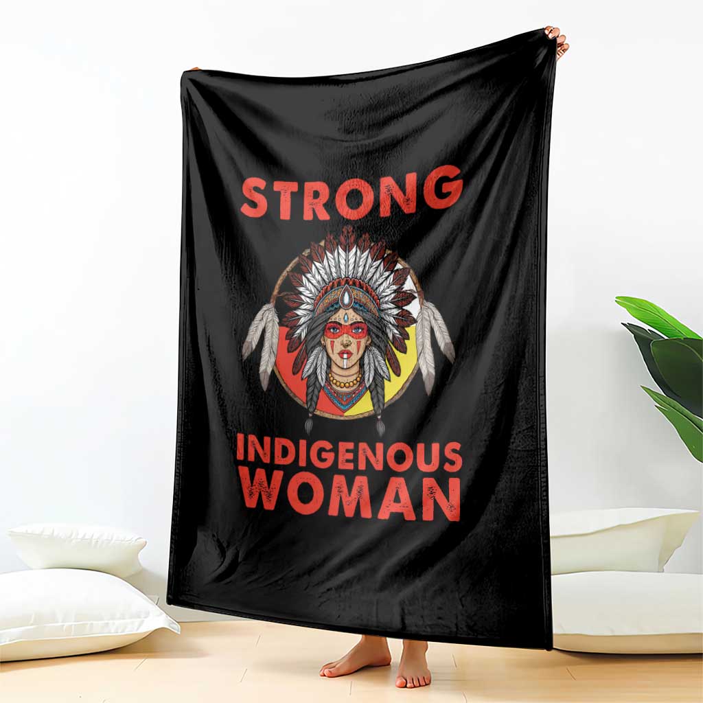 MMIW Native American Strong Indigenous Woman Throw Blanket - Wonder Print Shop