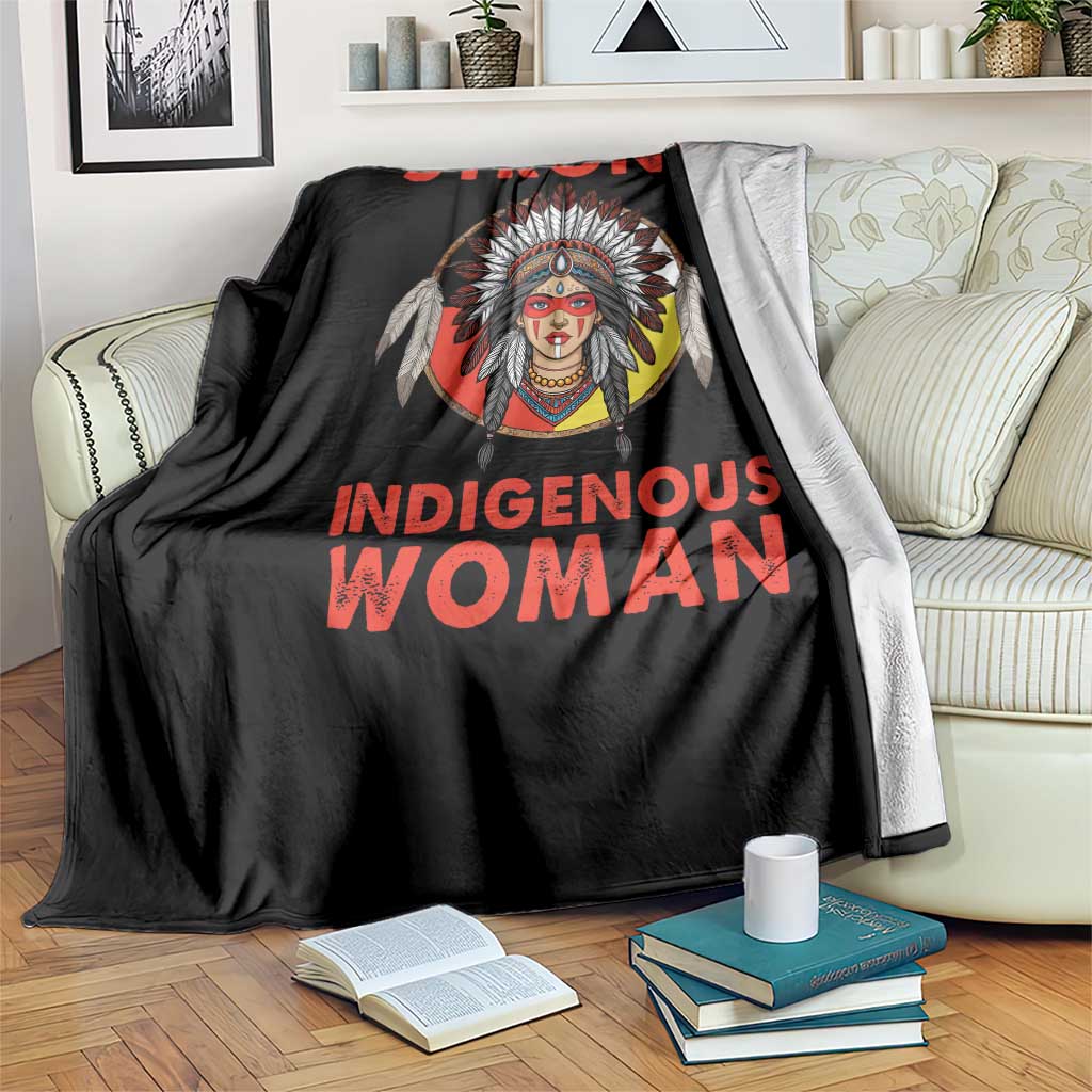 MMIW Native American Strong Indigenous Woman Throw Blanket - Wonder Print Shop