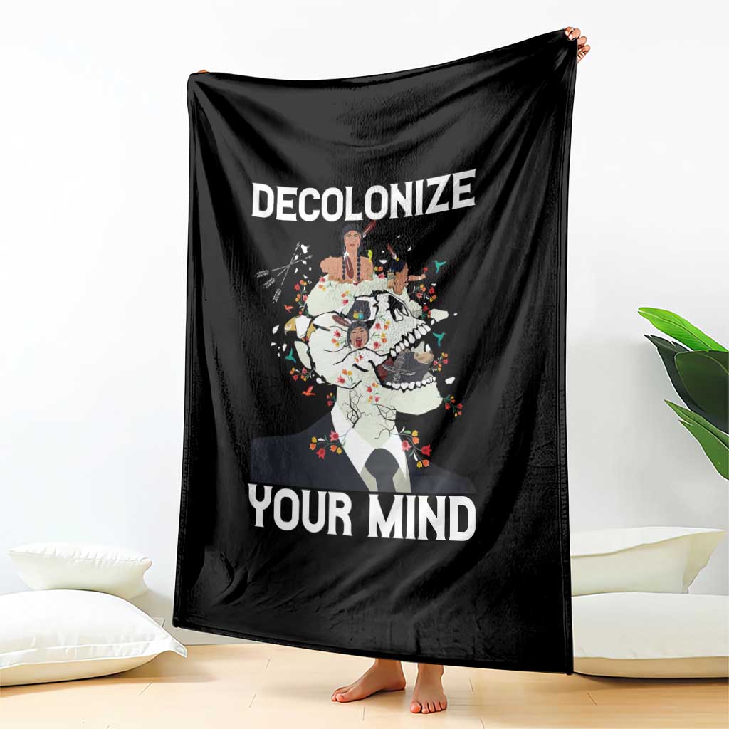 Indigenous People Native American Throw Blanket Decolonize Your Mind - Wonder Print Shop