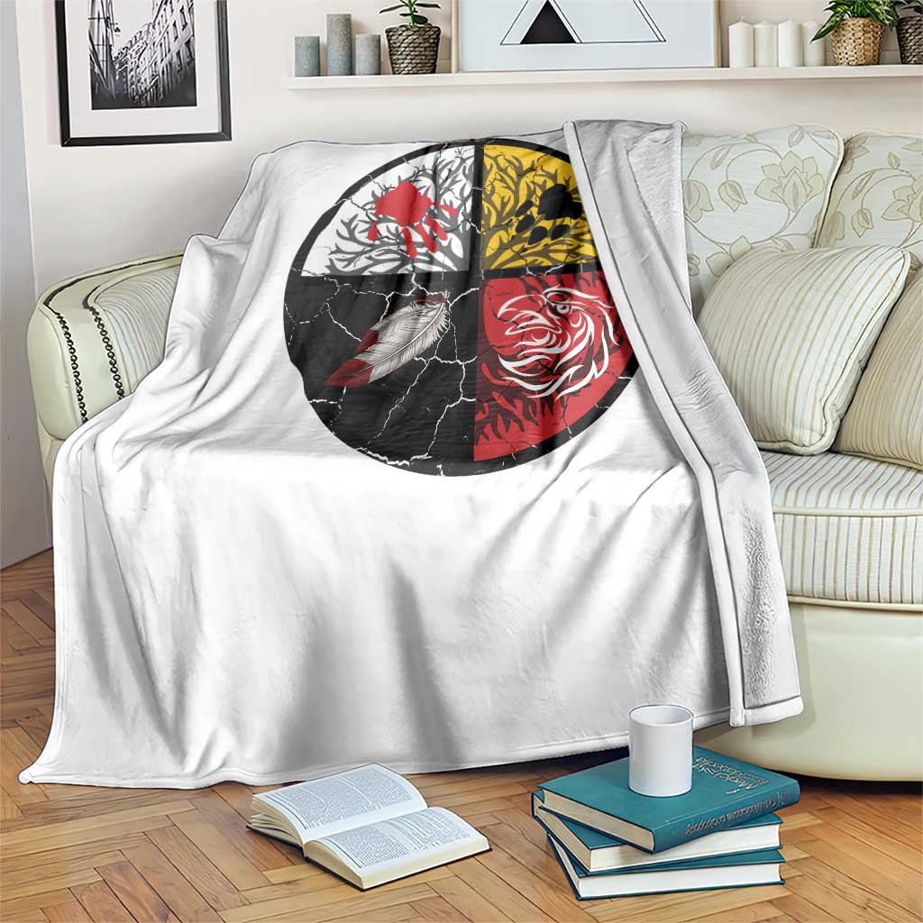 Native American Medicine Wheel MMIW Throw Blanket - Wonder Print Shop