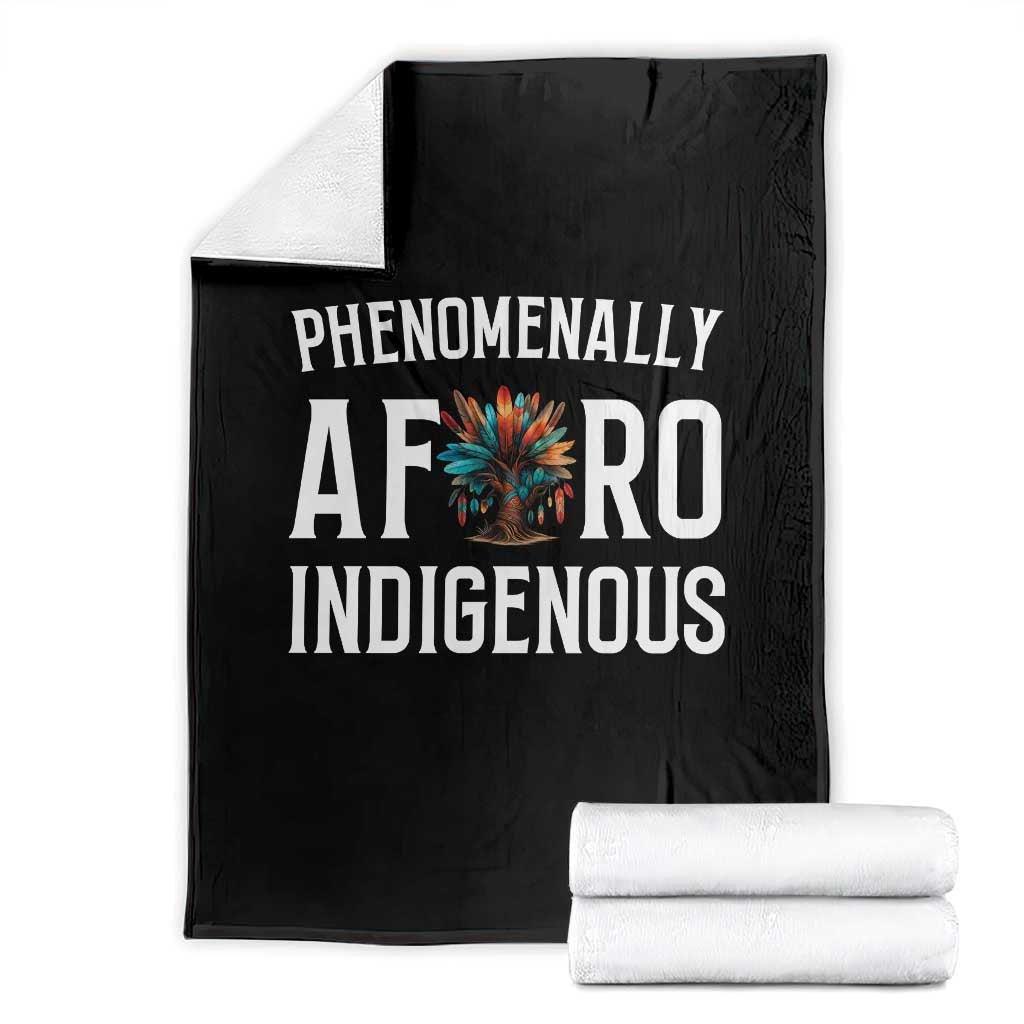 Afro Indigenous Native Pride Phenomenally Indigenous People Throw Blanket - Wonder Print Shop