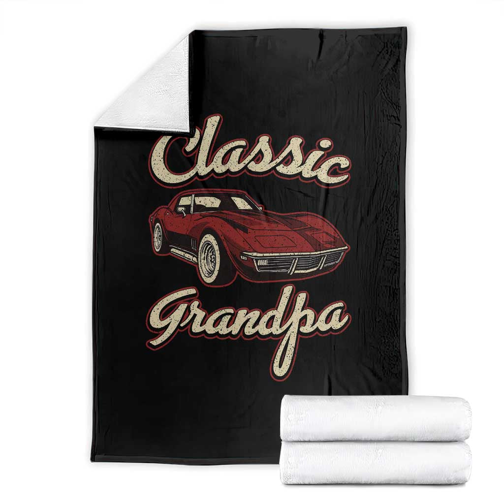 Grandpa Classic Stingray Sports Car Lover Throw Blanket