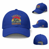 Trucker Grandpa Retro Class 8 Semi Truck Baseball Cap