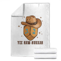 Yee Haw Nukkah Throw Blanket Funny Cowboy Hanukkah - Wonder Print Shop