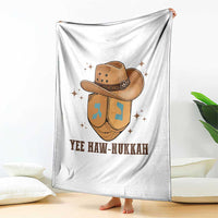 Yee Haw Nukkah Throw Blanket Funny Cowboy Hanukkah - Wonder Print Shop