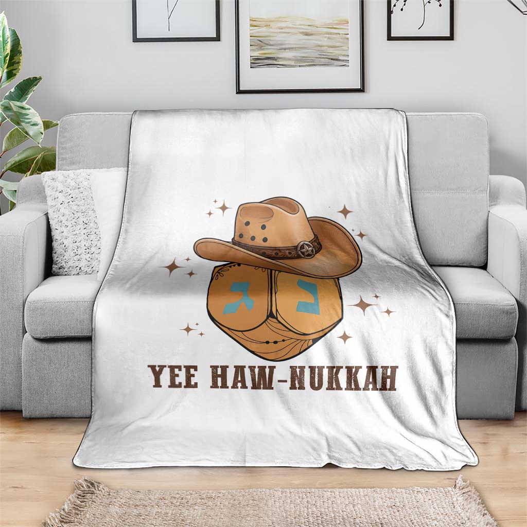 Yee Haw Nukkah Throw Blanket Funny Cowboy Hanukkah - Wonder Print Shop