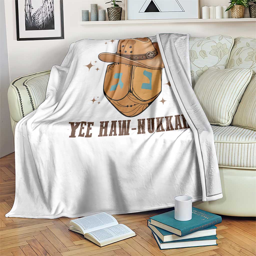 Yee Haw Nukkah Throw Blanket Funny Cowboy Hanukkah - Wonder Print Shop