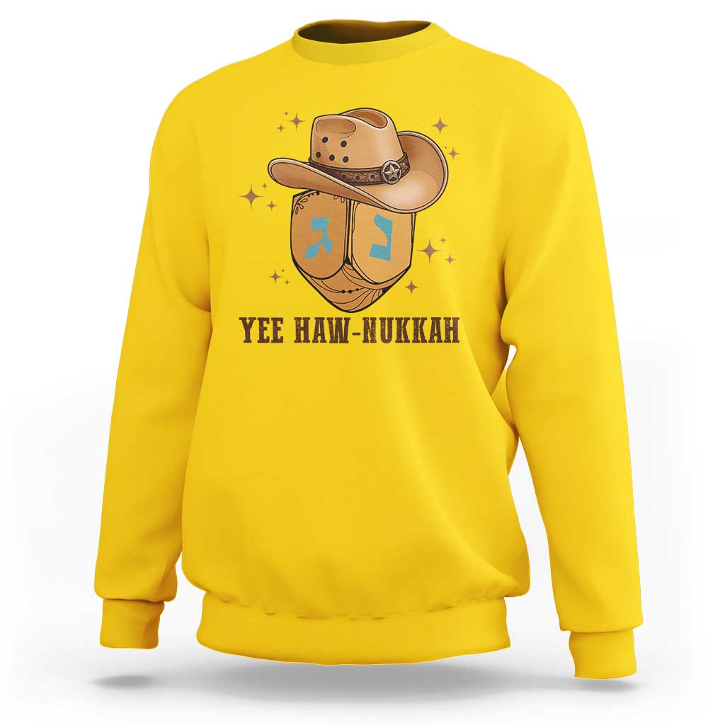 Yee Haw Nukkah Sweatshirt Funny Cowboy Hanukkah - Wonder Print Shop