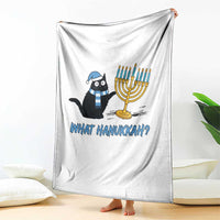 Funny Black Cat Hanukkah Chanukah Throw Blanket - Wonder Print Shop
