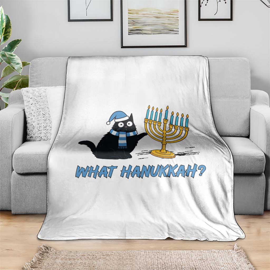 Funny Black Cat Hanukkah Chanukah Throw Blanket - Wonder Print Shop