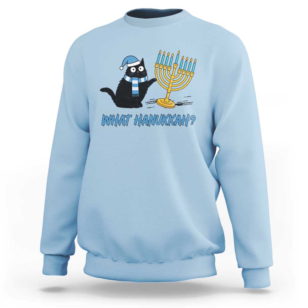 Funny Black Cat Hanukkah Chanukah Sweatshirt - Wonder Print Shop