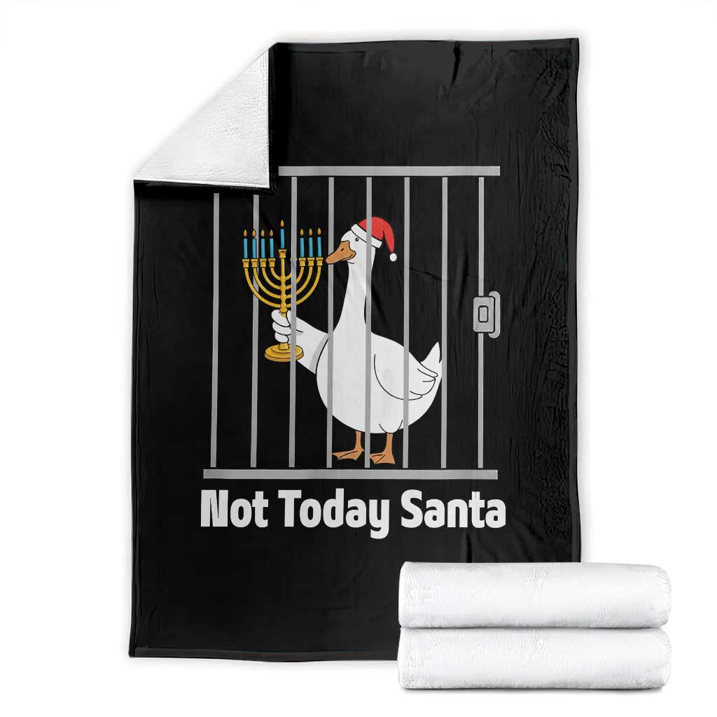 Funny Goose Hanukkah Chanukah Throw Blanket Not Today Santa - Wonder Print Shop
