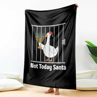 Funny Goose Hanukkah Chanukah Throw Blanket Not Today Santa - Wonder Print Shop